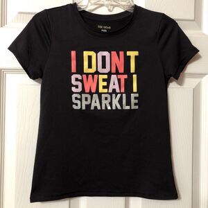 Girls Dance Jazz Tek Gear Tee Short Sleeve Black Size Medium 8